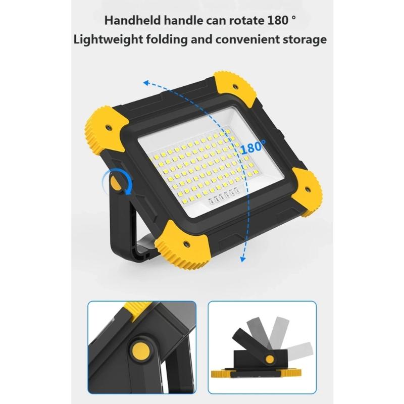 High Brightness LED Camping Lamp With Magnetic Base Portable Rechargeable For Outdoor Adventures Waterproof ABS Material