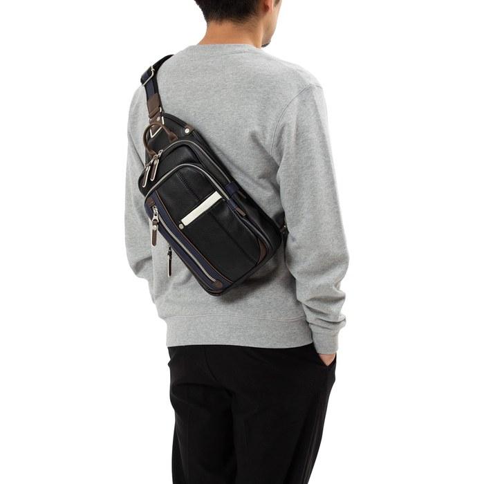 [Mustache] Body Bag/One-Shoulder YVQ5985 (Black Navy) 29cm x 18cm x 9cm