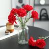 6Pcs Faux Silk Flower Material Artificial Carnation Flower Realistic No Watering Anti-fade Fake Flower DIY Gift Mother Day Adult Sex Wear