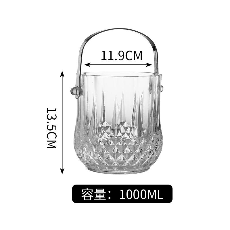 Large Capacity Glass Ice Bucket, Creative Red Wine and Beer Insulated Bucket, Household European Style Chilled Champagne Bucket