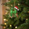 Durable Hanging Letter Decoration 26 Alphabet Christmas Ornament, Personalized Letters Acrylic Tree with Santa Hat Pendant And Elf Boy for Xmas Mantel