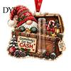 Money Gift Box for Kids Gnome Christmas Cash Holder Ornament, Acrylic Hanging Pendant Personalized Holiday Tree Decoration, Surprise Reveal