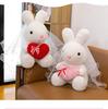 Cute Wedding Bunny Plush Toy For Girlfriend Valentine's Day Gift 45cm Pink Red