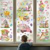 9Pcs Window Sticker Eggs Rabbits Easter-themed Pattern Static Sticker Set Holiday Easter Decoration