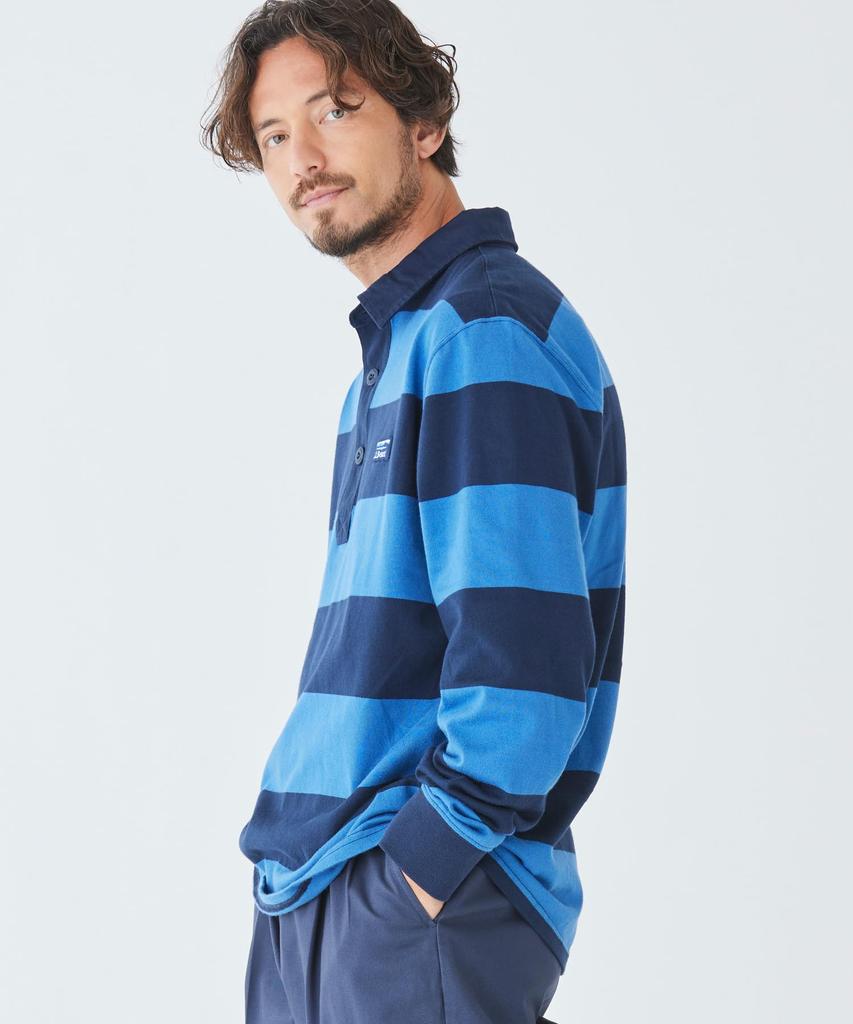 Vintage Soft Striped US Fit Regular L Classic Blue 1000222503 [LLB] Men's Rugby, Navy/Sailcloth