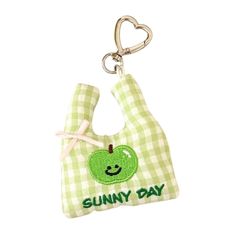 

High Quality Soft Plush Keychain Shopping Bag Charm Cute and Fun for Daily Carry Women Girls Fashion Accessory зелёный