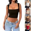 Women Y2k Sexy Casual Square Neck Slim Fit Sleeveless Cropped Tank Top