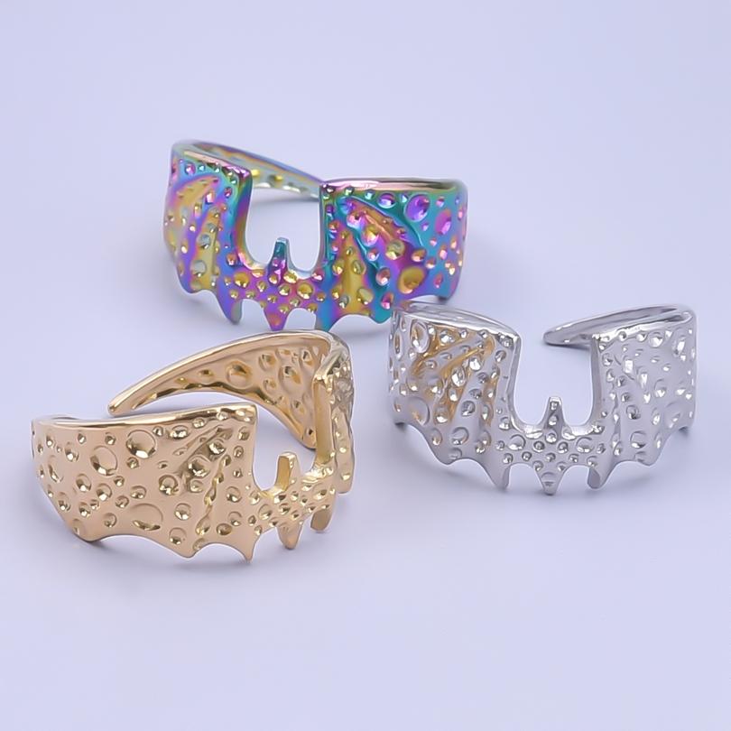 1/2/3pcs Animal Ring Butterfly Cat Wings Shell Open Adjustable Stainless Steel Rings For Women Men Accessories Fashion Jewelry