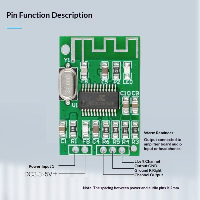 1 Set 2.0 Dual Channel Stereo Decoding Board Mini Bluetooth 5.4 Audio Receiver Module For Audio Systems