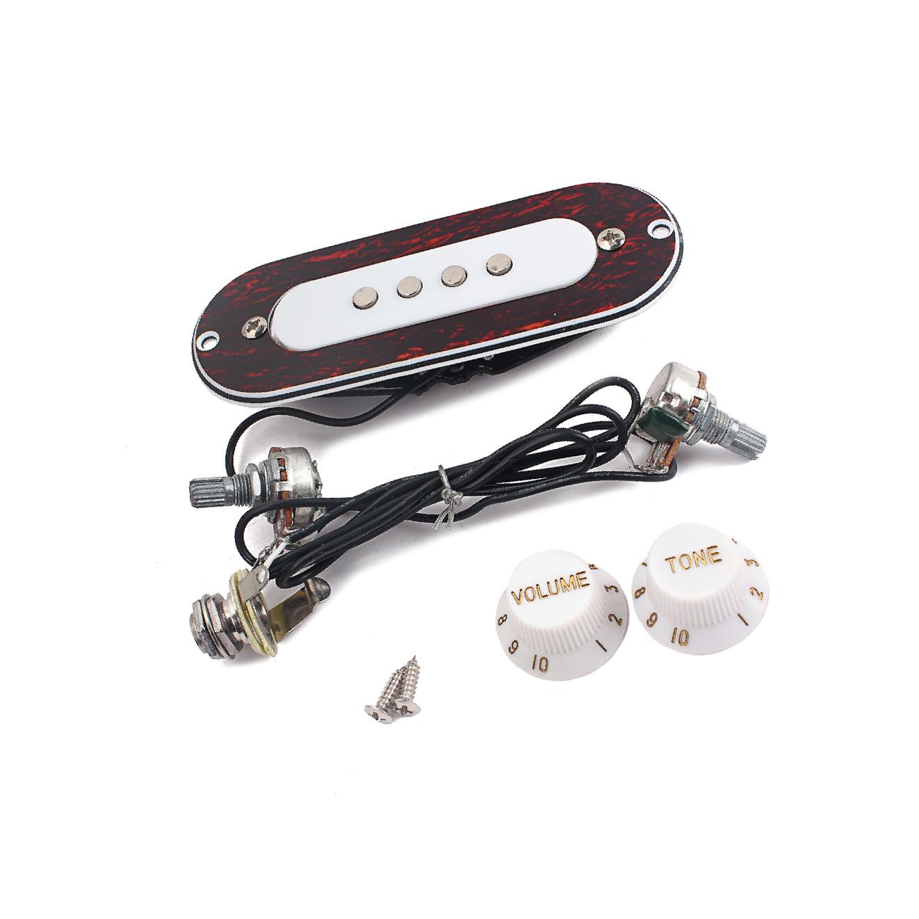 

4 String Guitar Sound Hole Pickup for Acoustic Electric Cigar Box Guitar Red Turtle Shell Oval Protective Plate Accessories