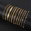 Ensemble de bijoux mode minimaliste 17 pièces pour femmes Collier avec pendentif torsadé vintage os de serpent cœur papillon étoile Bracelets Ensembles Cadeau