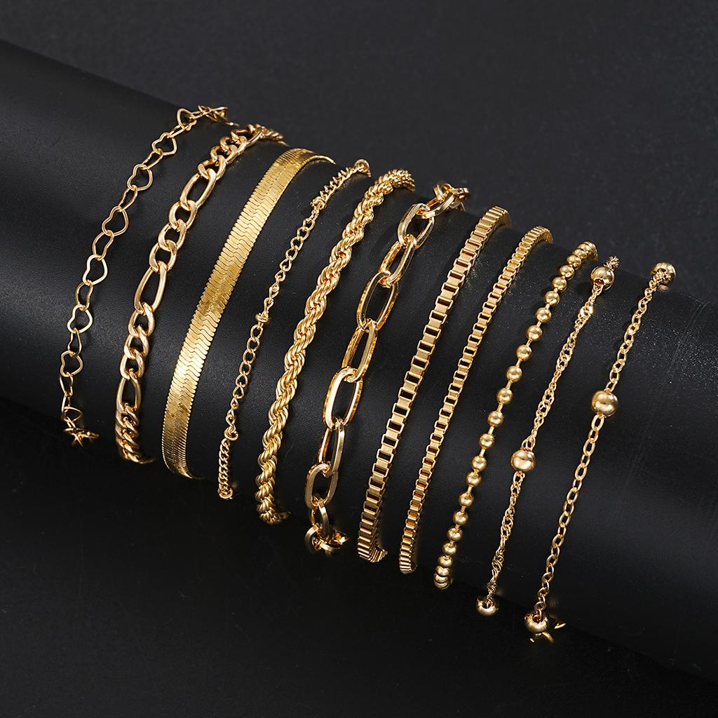 Ensemble de bijoux mode minimaliste 17 pièces pour femmes Collier avec pendentif torsadé vintage os de serpent cœur papillon étoile Bracelets Ensembles Cadeau