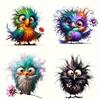 4in1 Cute Bird Creative Glass Window Decorative Stickers for Windows Glass Wall Mirror Festival Home Decoration Vinyl Decals