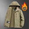 Male Winter Fleece-Lined, Thickened, Windproof, Waterproof Outdoor Jacket
