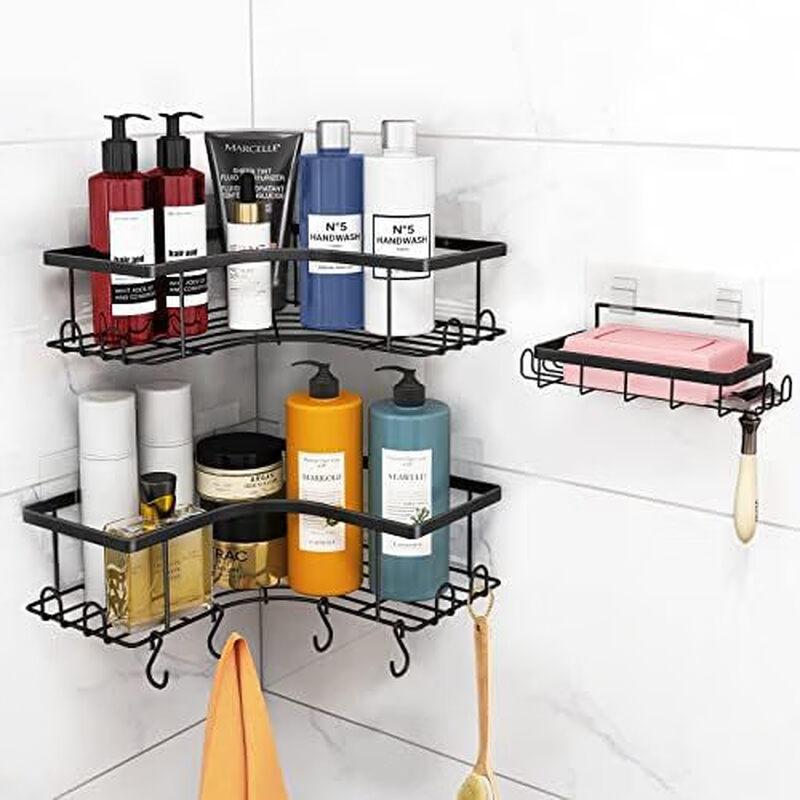 ZISIZ Black 6-Piece Bathroom Storage & Towel Rack Set