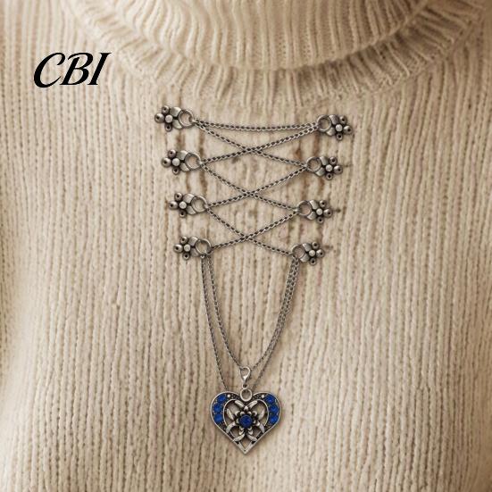 Zierliche Anhängerkette Herz Halskette für Damen, Bayerische Strass Sexy Brust Extra Lange Halskette, Vintage Oktoberfest Korsett Schmuck Zubehör