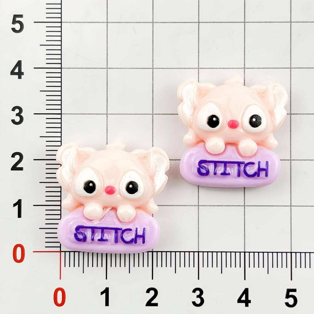Cartoon Stitch Resin Accessories: DIY Hair Clip, Refrigerator Magnet, Cute Ornament