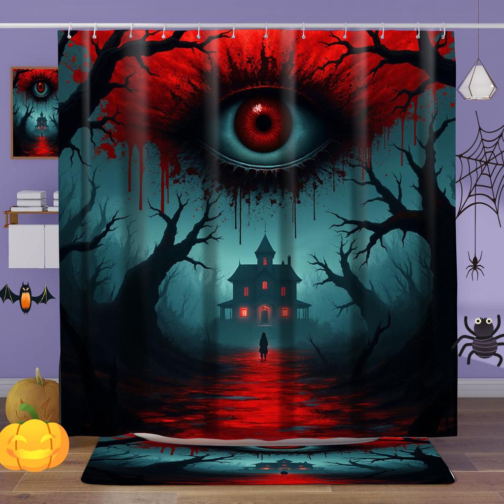 Halloween ghost costumes Pattern Bathroom Shower Curtain With 12 Hooks Home bathroom decor and accessories