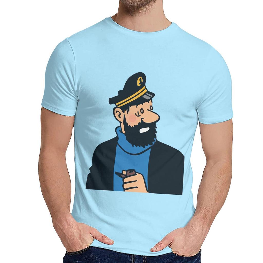 Natural Cotton Captain Haddock The Adventures Of Tintin T Shirt Unisex Design Leisure Fashion O