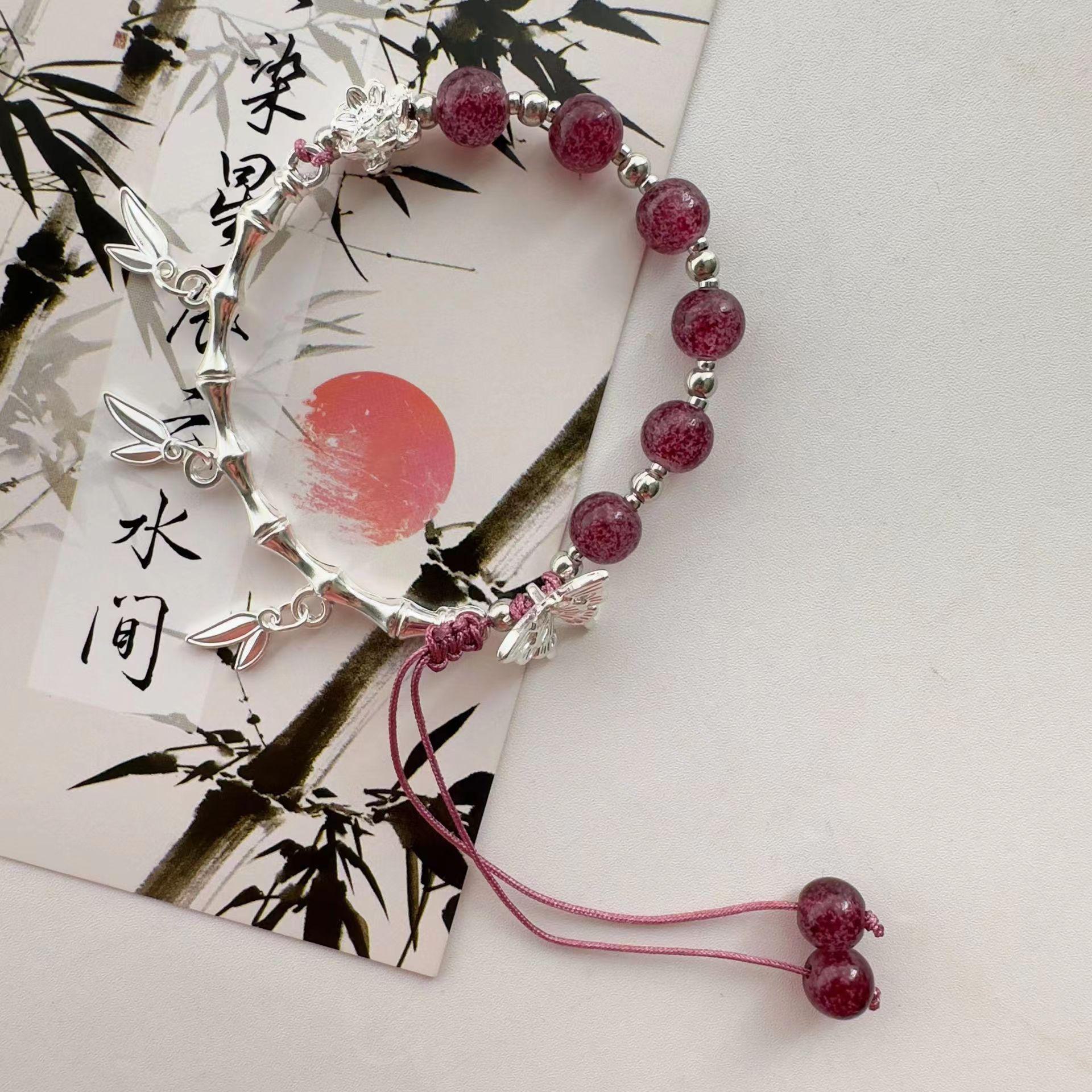 

Элегантный женский плетеный браслет в китайском стиле — старинный нишевый дизайн для пар и друзей Bamboo Butterfly Beaded