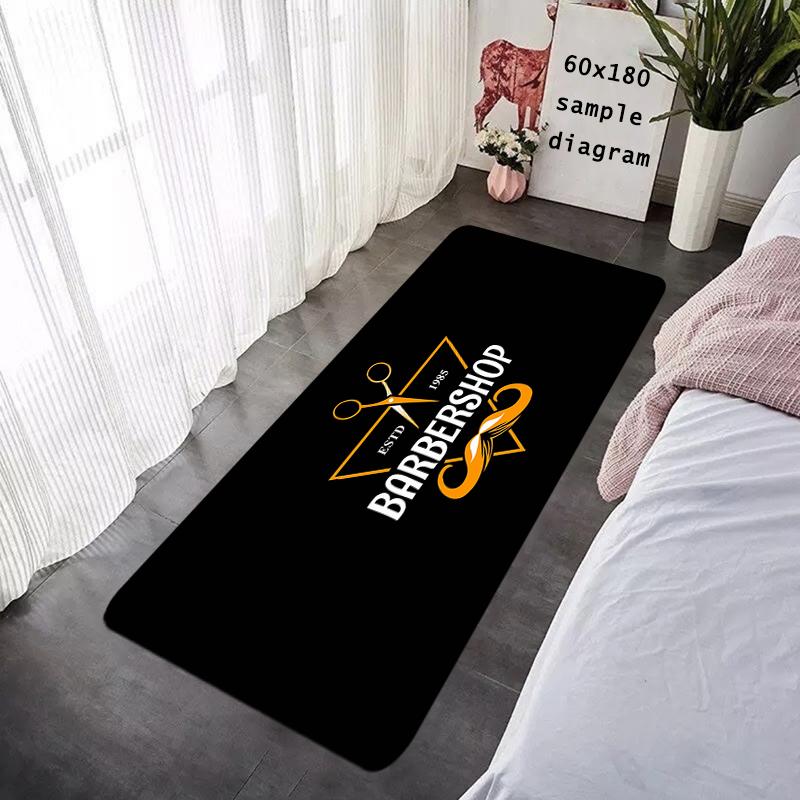 Doormat Flannel Barber Shop Salon Floor Mat Indoor Foot Rug Bedside Mats Kitchen Corridor Absorbent Carpet Ideal Balcony Decor