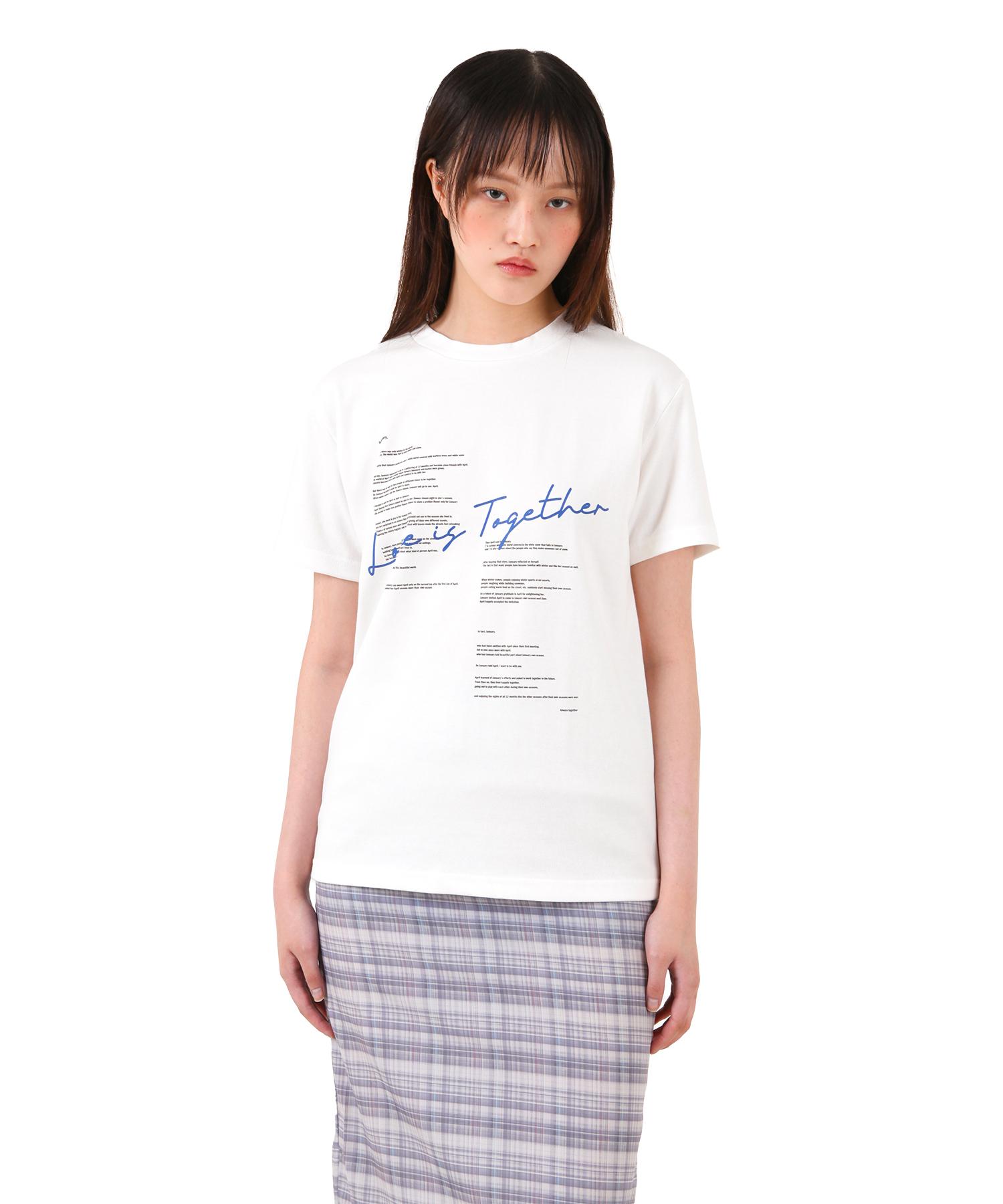 Catharsis Love Is Together Lettering T-Shirt White One Size Gray/One Size
