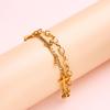 XIXI Joyas De Acero Inoxidable Para Mujer Double Cross Stainless Steel Gold Plated Custom Fashion Jewelry Chain Bracelet Bangle