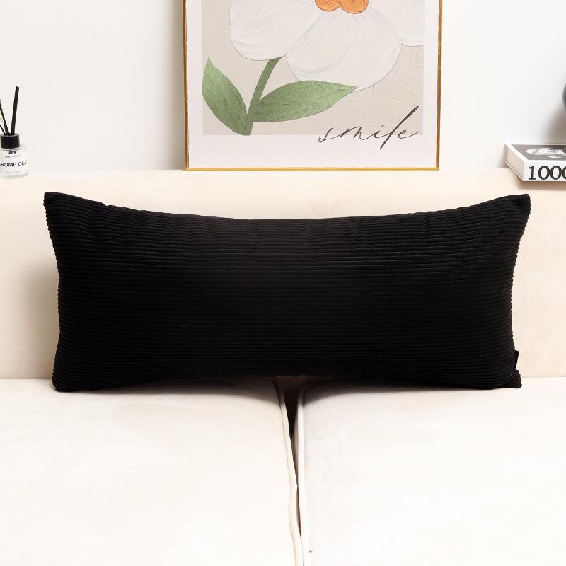 Corduroy Lumbar Throw Pillow with Removable & Washable Cover
