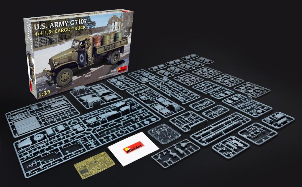 Miniart scale US Army G7107 4x4 Cargo Truck Plastic Model 1/35 1.5t (MA35380)