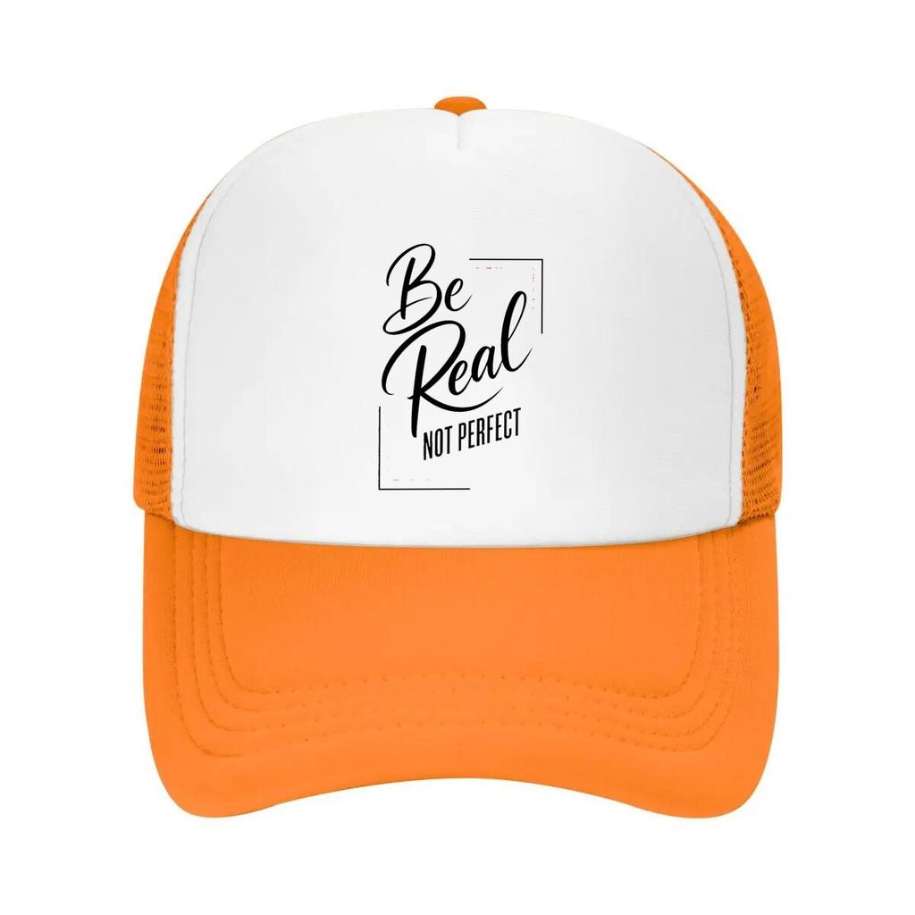 Be True Not Perfect Lettering Mesh Baseball Cap Casual Hat Outdoor  For Womens Unisex FeUnisex
