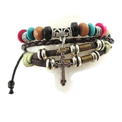 [J7706] - Designer-Armband 'Kreuz' mehrfarbig