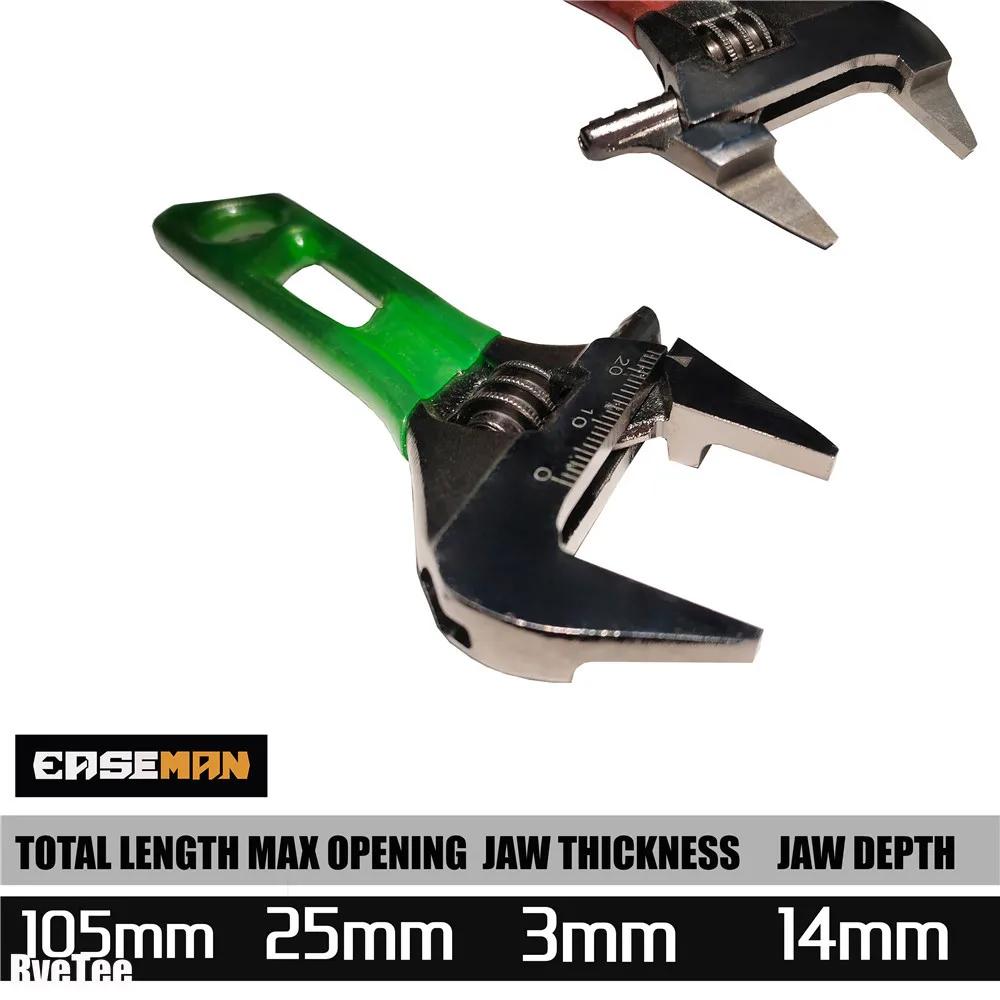 3mm Ultra-thin Adjustable Wrench Plumbing Car Tools for Mechanic Fitter Electrician Hand Tools Mini Bathroom Wrench 2025