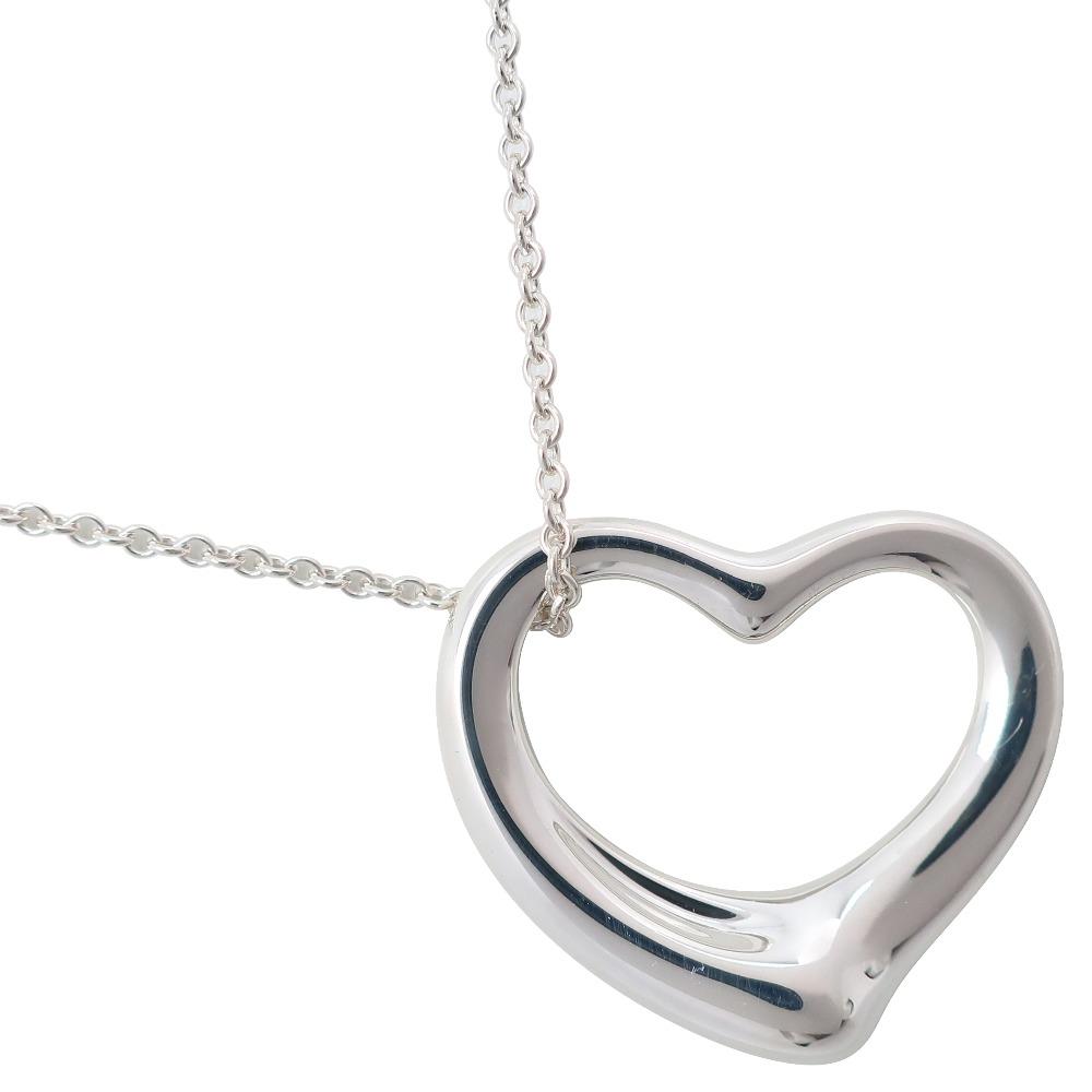 TIFFANY&Co. Open Heart Necklace Elsa Peretti Silver925 Heart 9.9g Women Used