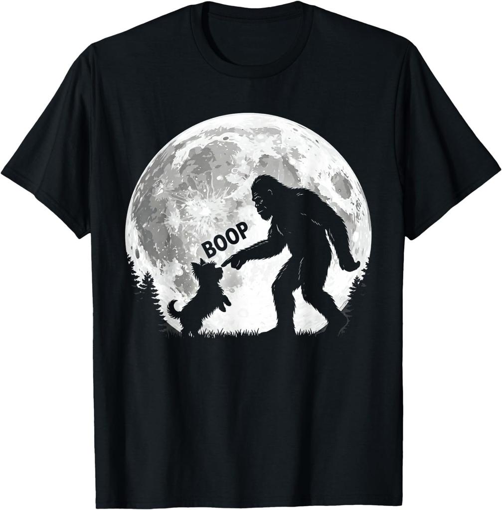 Bigfoot Boop Yorkie Dog Funny Sasquatch Meme Dog Lover T-Shirt