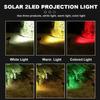 2Led Outdoor Solar Lights Solar Spot Lights Landscape Spotlights 270°Adjustable Garden Decoraction Warm White RGB Led Lamp
