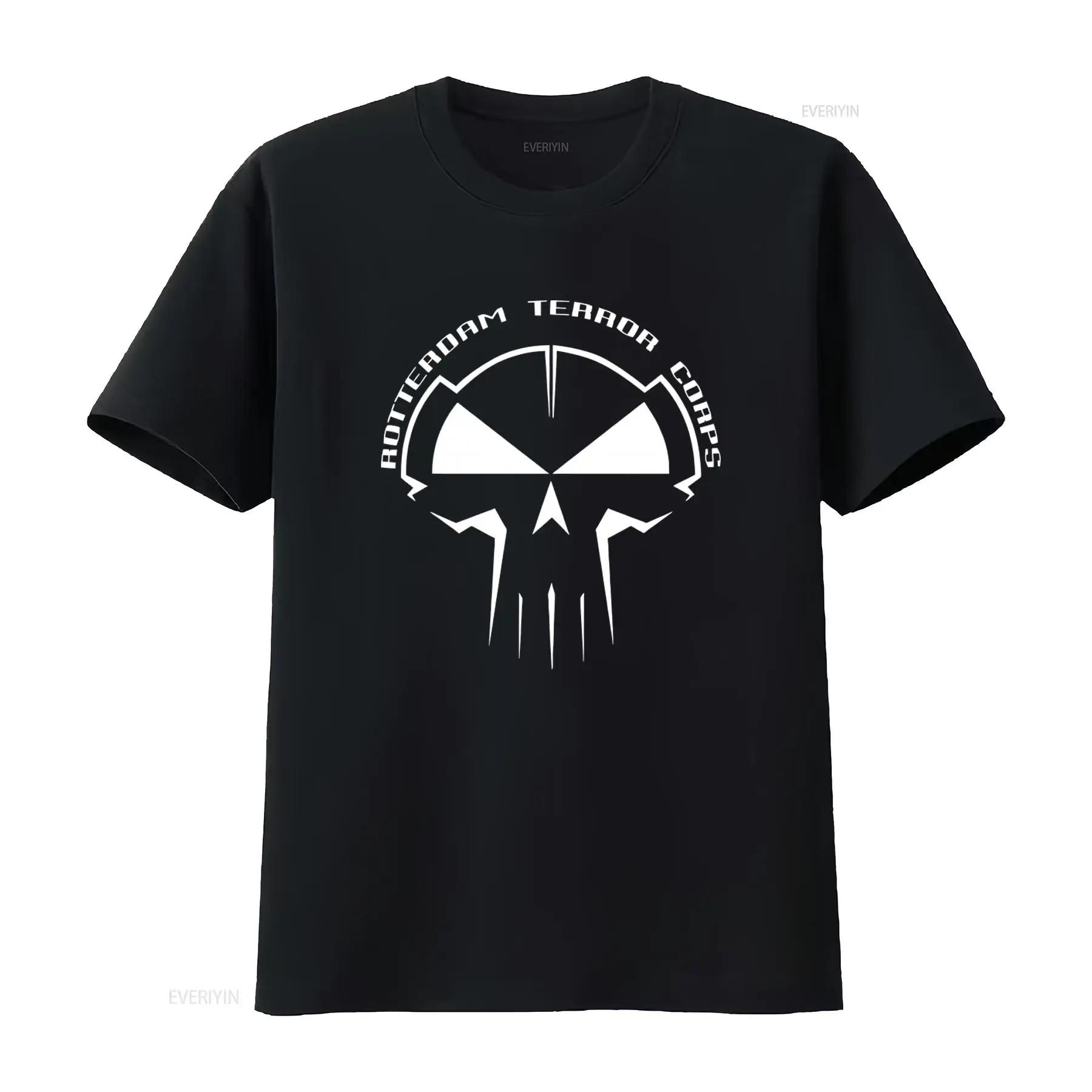Rotterdam Terror Corps Schwarzes T-Shirt Hardstyle Gabba Hardcore Techno RTC Design Vintage Gewaschen Vielseitig Weich Atmungsaktiv 5XL bunt
