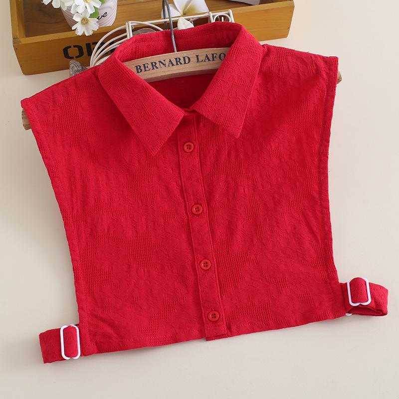 Cotton Fake Collar Women'S Shirt Decoration Big Red Fake Collar Wooden Ear Edge Fake Collar White Shirt Fake Collar Women B307
