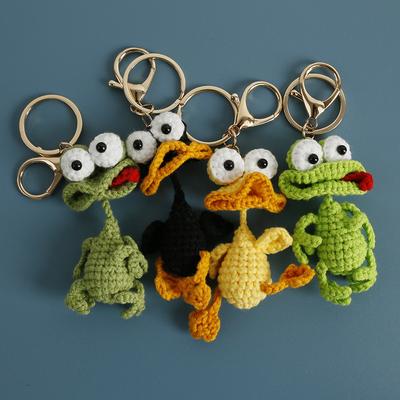 Design Gura de Cârnat Cheiță Jucărie Rață Amuzantă Realizată Manual Croșetată Desen Animat Cheiță Rață Jucărie Rață Drăguță Cheiță Croșetată En Gros