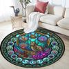 Oceanic Mystery Symbols Round Area Rug Under Office Chairs Bedroom Living Room Home Decor