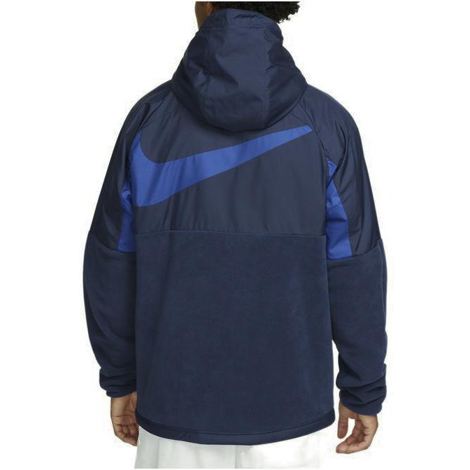 Nike Logo Print Zip Hoodie Jacket Men Outerwear Navy-Blue DN3113-410