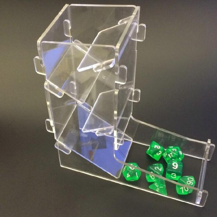 Board Game Dices Rolling Tower Portable Dices Dispenser Roller Acrylic Clear Dices Tower Tabletop Game Accessories