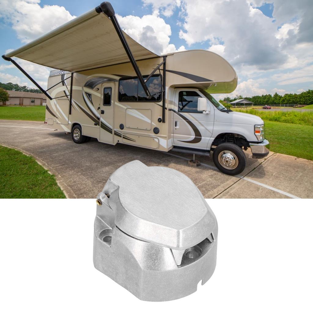 12V 7Pin American Car Connector Round Towbar Towing Wiring Socket for RVs Trailers Commercial Vehicl