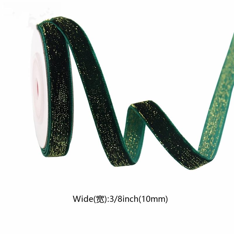 5 yardů zelená sametová stuha pro ručně vyráběné dárkové balicí potřeby domácí párty vánoční dekorace