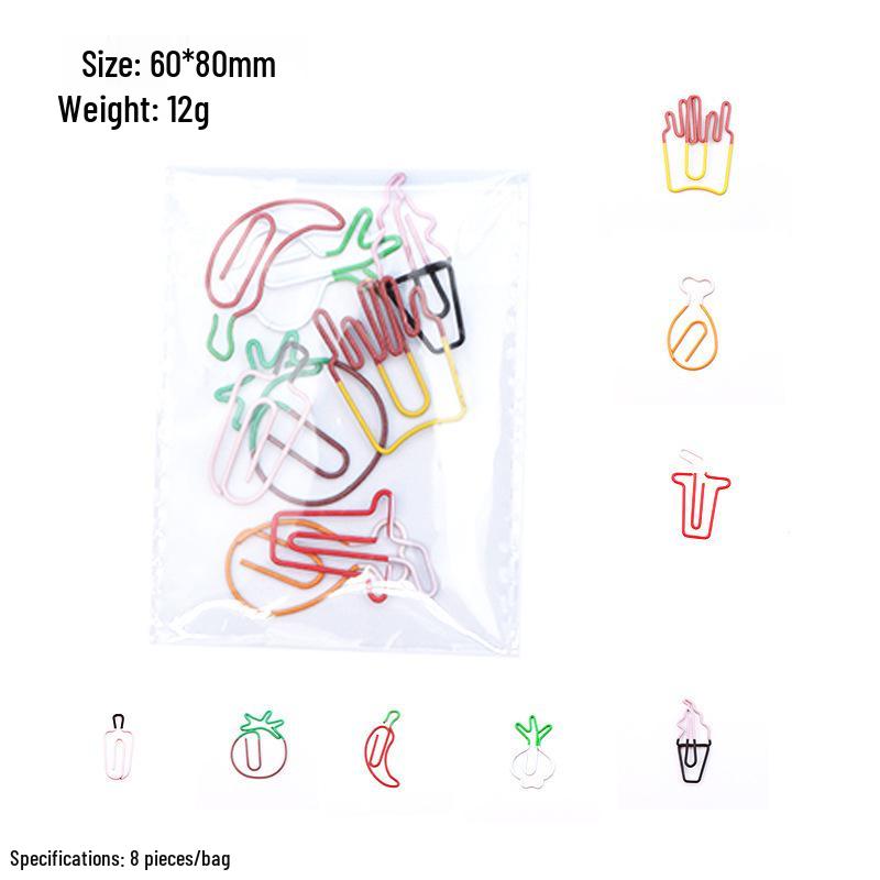 Two-Tone Irregular Metal Paper Clips for Office and Bookmarks