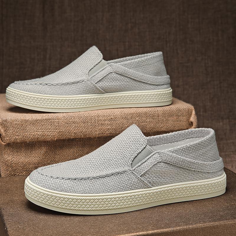 Canvas summer new breathable black cloth shoes lazy driving soft-soled Doudou trendy shoes