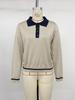 TikTok Europe 2026 Autumn/Winter Women's Color Block Polo Collar Knit Sweater