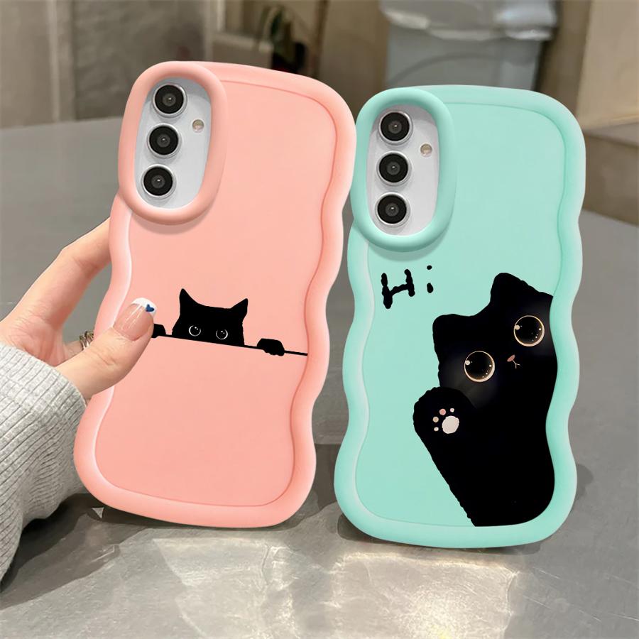 Süße Versteck-Katzen-Print Hülle für Samsung Galaxy A21s A12 A52 A11 A14 A13 A16 A15 Weiche Handyhülle A03 A04 A06 A22 A33 A05 A23 A53
