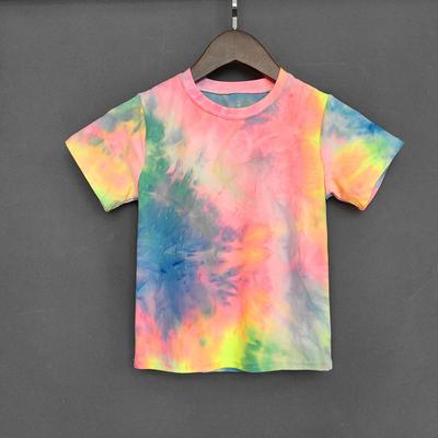 Kinder Baby Jungen Mädchen T-Shirt Süße Farbverlauf Kurzarm Bedrucktes T-Shirt
