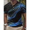 New Men Clothes Summer Short Sleeve 3D Digital Plrint Lapel Golf Polo Shirt Men Casual Tops Polo