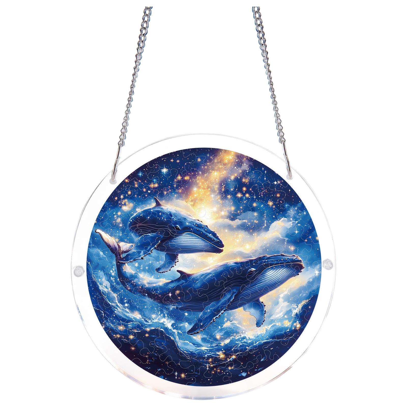 

Acrylic Sun Catcher Window Hanging Decoration Whale Design Round Shape with Metal Chain for Indoor Outdoor Use Home Office Decoration One Size чёрный